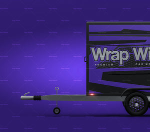 Car box trailer / Koffer / Anhänger satin matt finish - all sides Car Mockup Template.psd