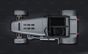 Caterham Lotus 7 | Westfield racing car glossy finish - all sides Car Mockup Template.psd