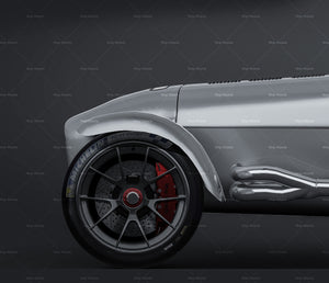 Caterham Lotus 7 | Westfield racing car glossy finish - all sides Car Mockup Template.psd