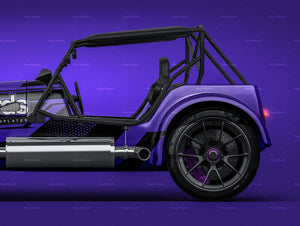Caterham Lotus 7 | Westfield racing car glossy finish - all sides Car Mockup Template.psd
