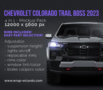Chevrolet Colorado Trail Boss 2023 glossy finish - all sides Car Mockup Template.psd