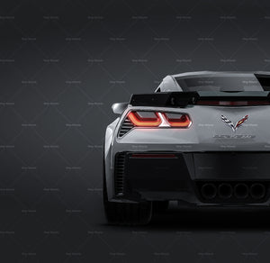 Chevrolet Corvette C7 Z06 2018 glossy finish - all sides Car Mockup Template.psd