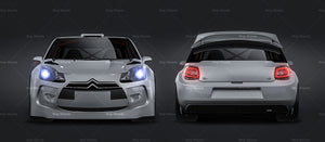 Citroen DS3 WRC / R5 glossy finish - all sides Car Mockup Template.psd