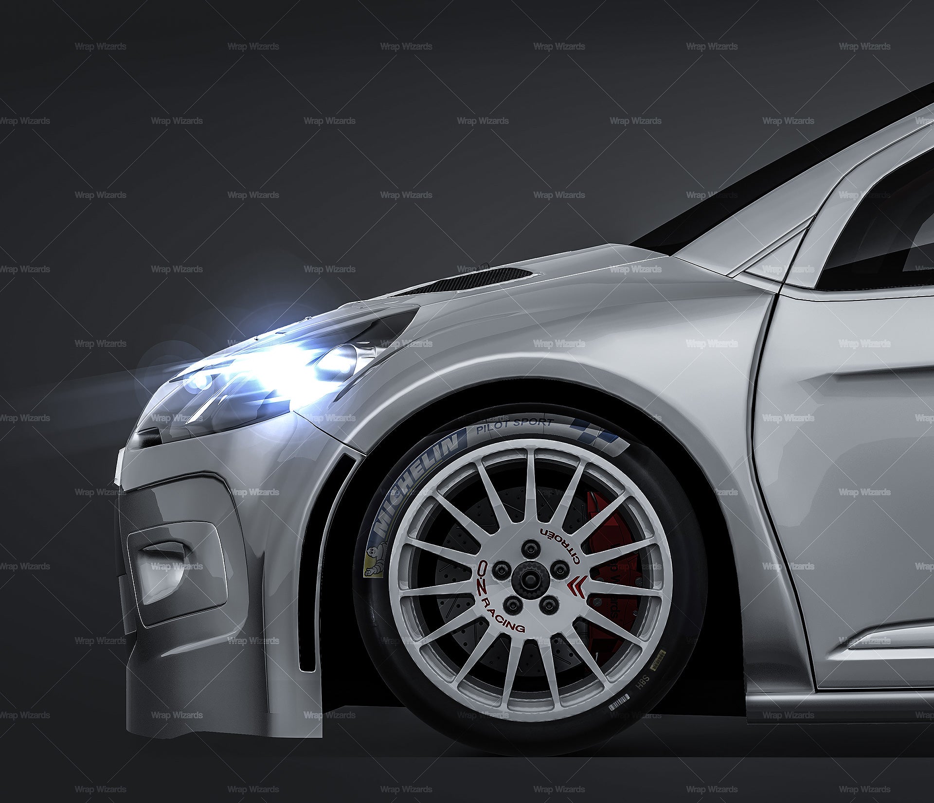 Citroen DS3 WRC / R5 glossy finish - all sides Car Mockup Template.psd