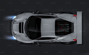 Ferrari 488 GT3 Evo 2020 covered headlights glossy finish - all sides Car Mockup Template.psd