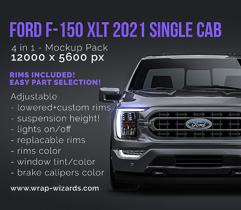 Ford F-150 XLT 2021 single/regular cab - Truck/Pick-up Mockup