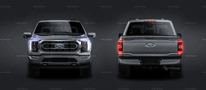 Ford F-150 XLT 2021 glossy finish - all sides Car Mockup Template.psd