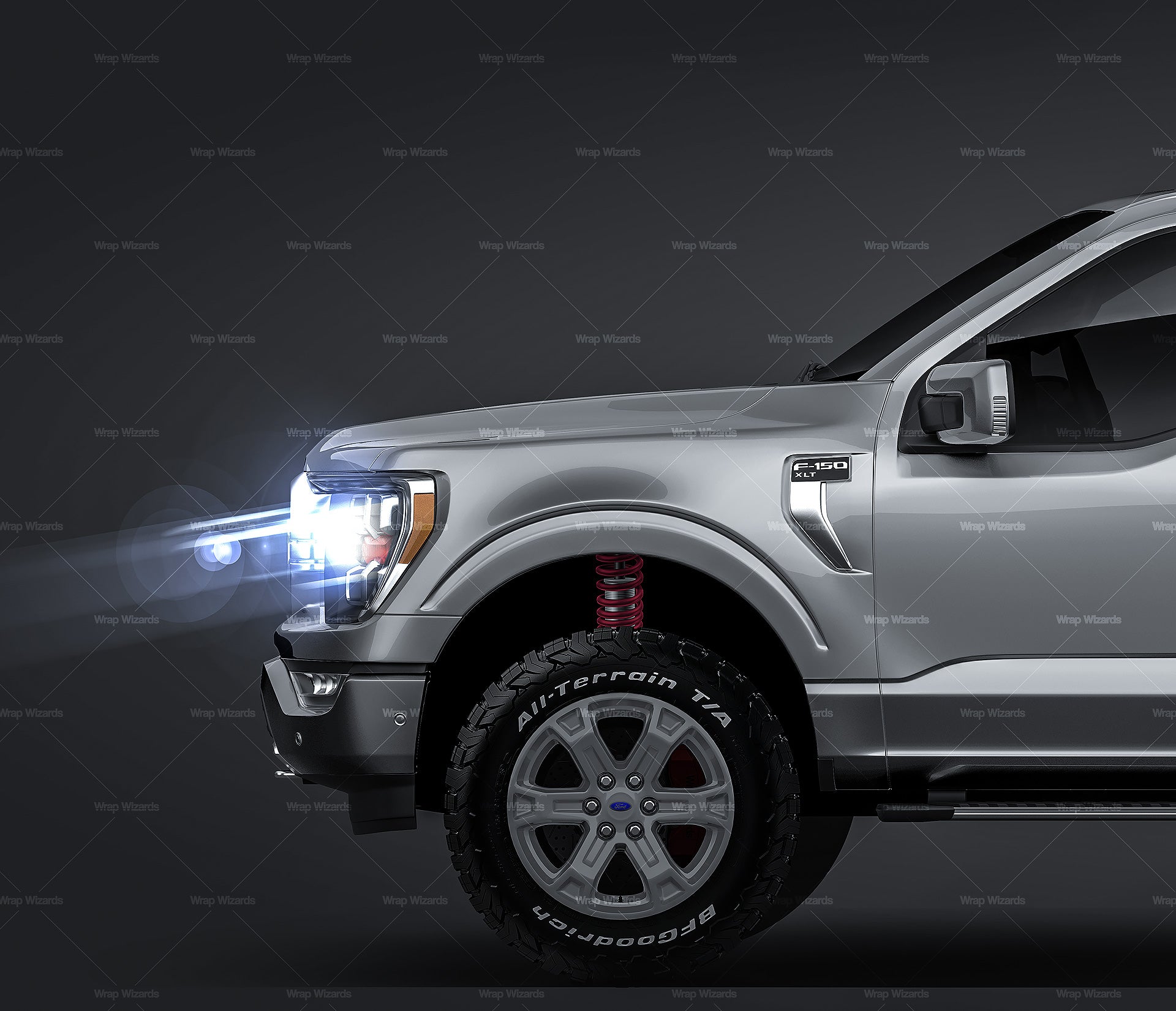 Ford F-150 XLT 2021 glossy finish - all sides Car Mockup Template.psd
