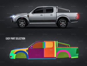 Ford Ranger double cab glossy finish - all sides Car Mockup Template.psd