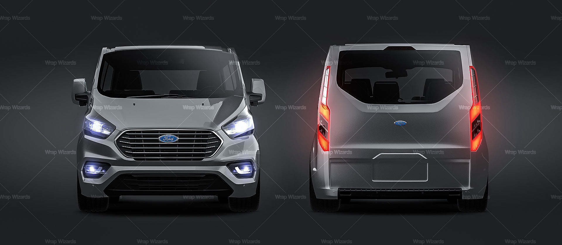Ford Turneo L1H1 2022 glossy finish - all sides Car Mockup Template.psd