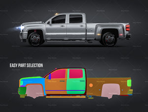 GMC Sierra 2014-2018 glossy finish - all sides Car Mockup Template.psd