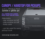 Hardtop / canopy for pickup trucks glossy finish - all sides Mockup Template.psd