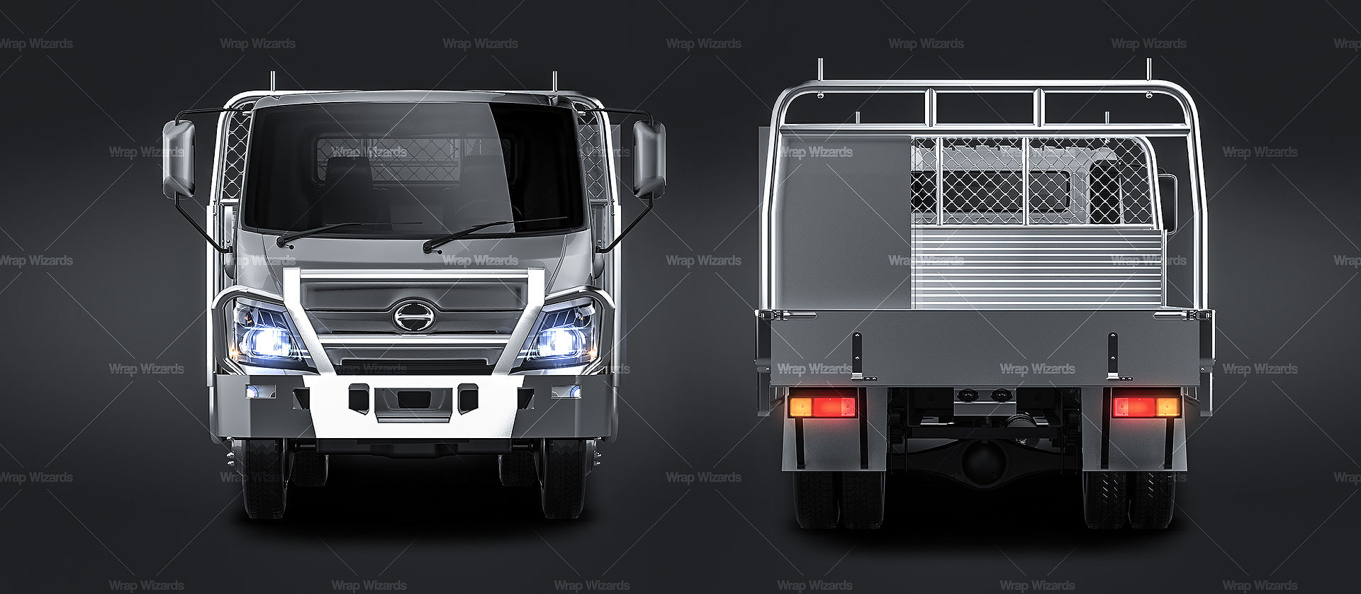 Hino 300-617 with toolboxes on alloy tray - Truck/Pick-up Mockup