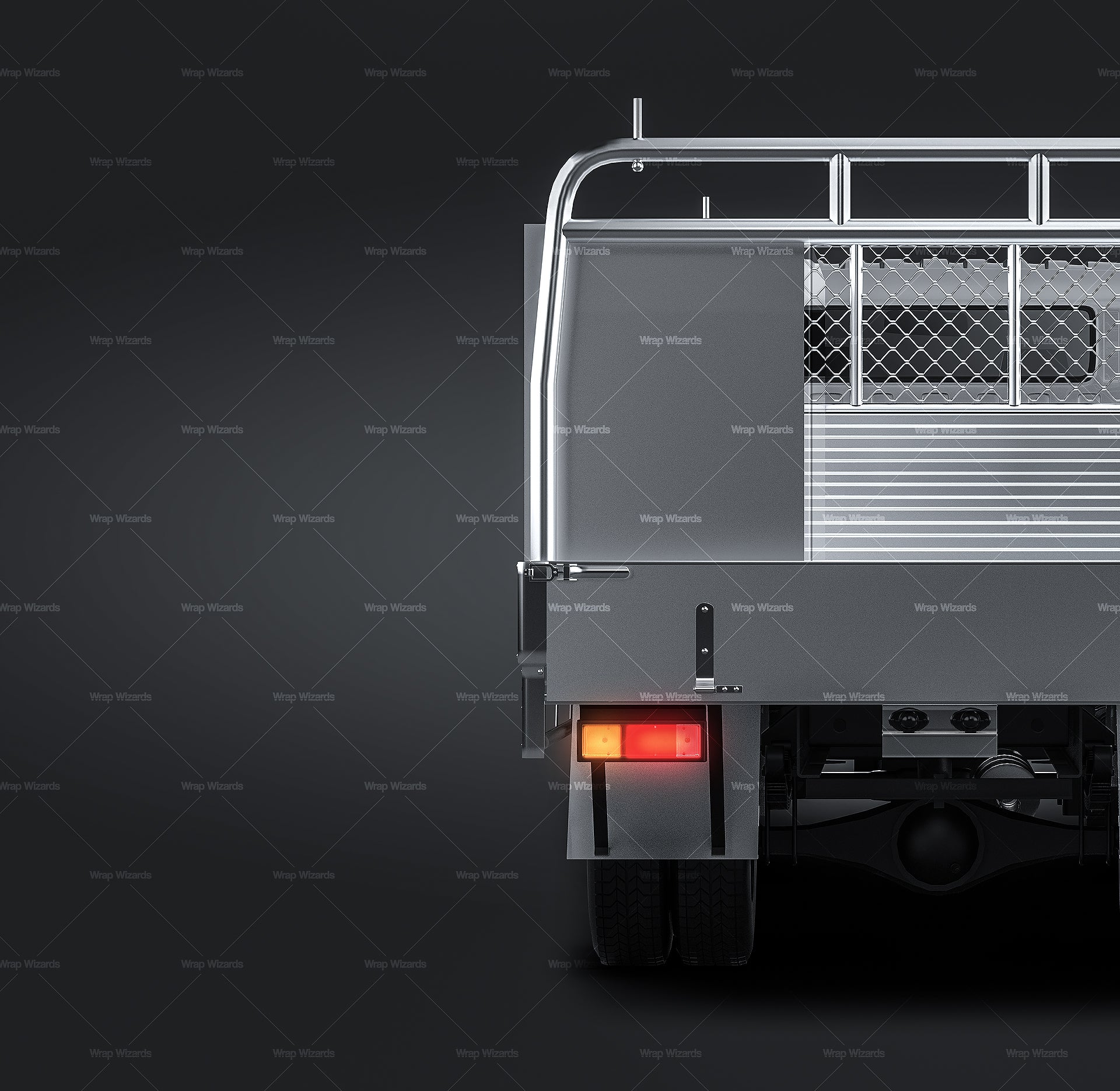 Hino 300-617 with toolboxes on alloy tray glossy finish - all sides Car Mockup Template.psd