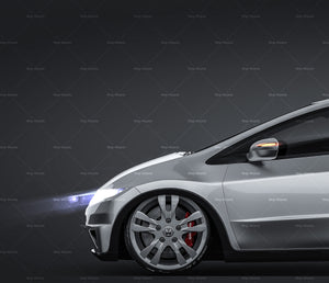 Honda Civic FK3 TypeR glossy finish - all sides Car Mockup Template.psd
