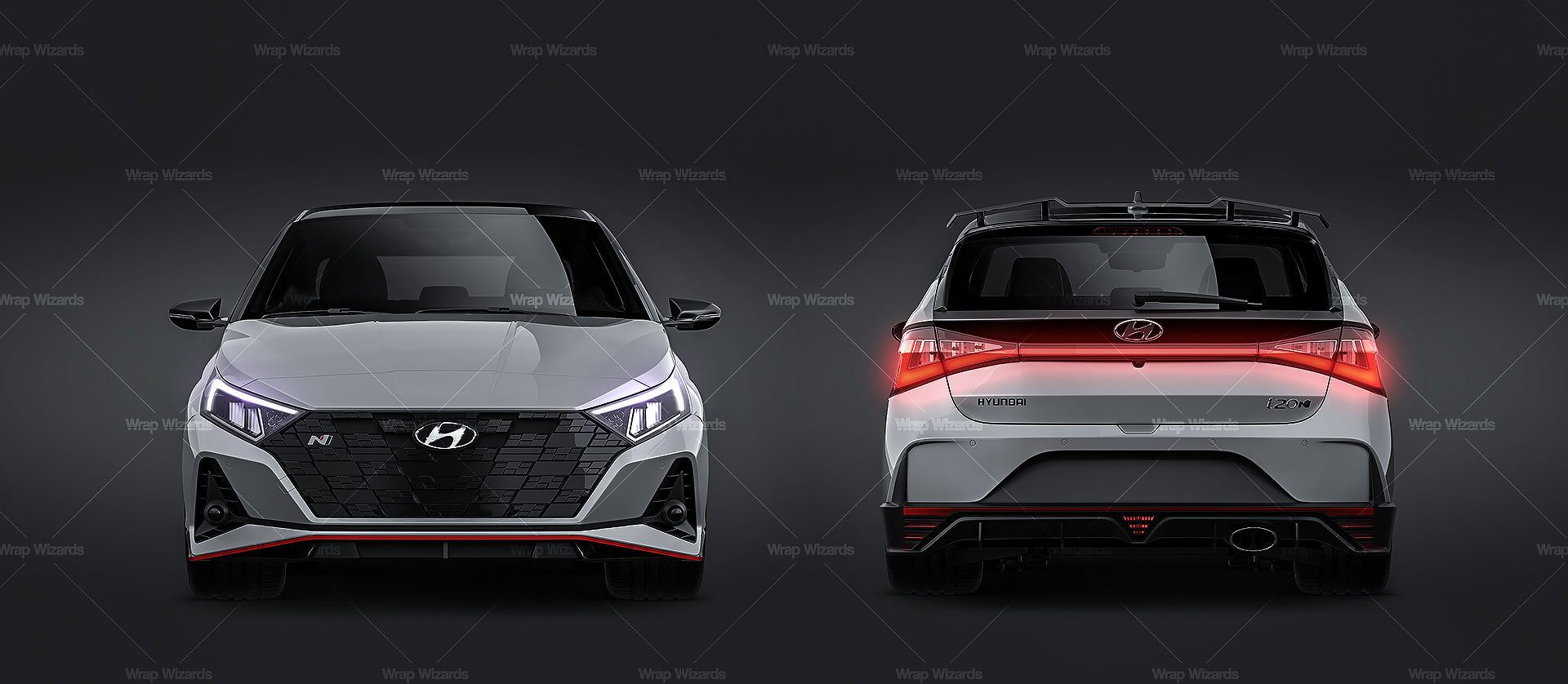 Hyundai i20N 2021 glossy finish - all sides Car Mockup Template.psd