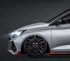 Hyundai i20N 2021 glossy finish - all sides Car Mockup Template.psd