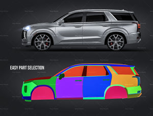 Hyundai Palisade 2021 glossy finish - all sides Car Mockup Template.psd