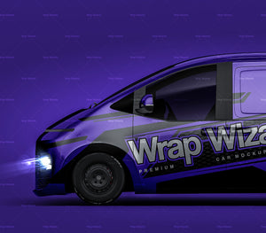 Hyundai Staria Load 2021 panel van with extra windows layer glossy finish - all sides Car Mockup Template.psd