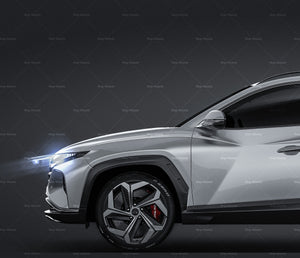Hyundai Tucson 2023 glossy finish - all sides Car Mockup Template.psd