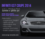 Infiniti G37 Coupe 2014 glossy finish - all sides Car Mockup Template.psd