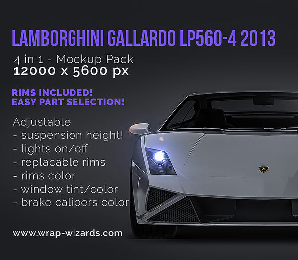 Lamborghini Gallardo LP560-4 2013 glossy finish all sides Car Mockup –  Premium Car Mockups Templates