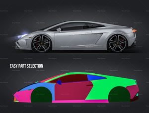 Lamborghini Gallardo LP560-4 2013 glossy finish - all sides Car Mockup Template.psd