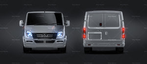 Maxus V80 L1H1 | LDV V80 L1H1 glossy finish - all sides Car Mockup Template.psd