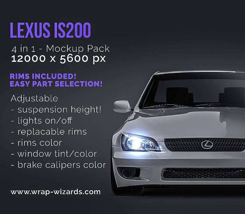 Lexus IS200 - Car Mockup – Wrap-Wizards.com - Premium Car Mockups Templates