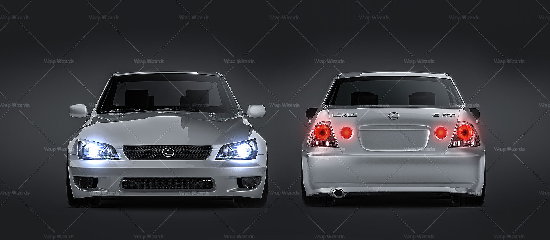 Lexus IS200 glossy finish - all sides Car Mockup Template.psd