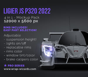 Ligier JS P320 2022 glossy finish - all sides Car Mockup Template.psd