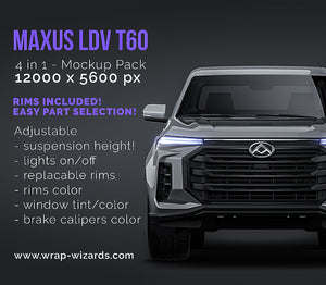 Maxus LDV T60 glossy finish - all sides Car Mockup Template.psd