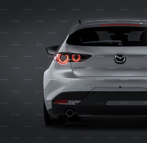 Mazda 3 2022 hatchback glossy finish - all sides Car Mockup Template.psd