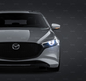 Mazda 3 2022 hatchback glossy finish - all sides Car Mockup Template.psd