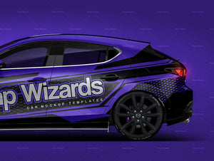 Mazda 3 2022 hatchback glossy finish - all sides Car Mockup Template.psd