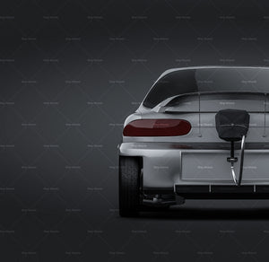 Mazda MX-3 Quartermile / drag race glossy finish - all sides Car Mockup Template.psd