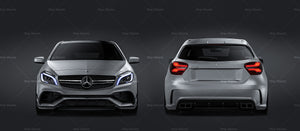 Mercedes-Benz A-Class A45 AMG satin matt finish - all sides Car Mockup Template.psd