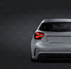 Mercedes-Benz A-Class A45 AMG satin matt finish - all sides Car Mockup Template.psd