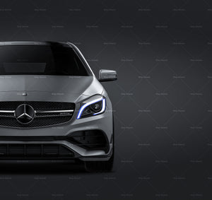 Mercedes-Benz A-Class A45 AMG satin matt finish - all sides Car Mockup Template.psd