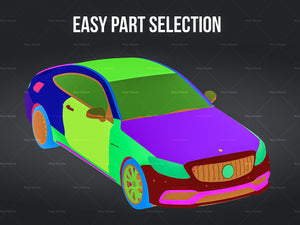 3/4 VIEW - Mercedes Benz C63S Coupe 2020 glossy finish - Car Mockup Template.psd