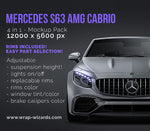 Mercedes S63 AMG Cabrio satin matt finish - all sides Car Mockup Template.psd