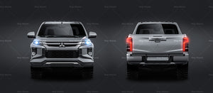 Mitsubishi L200 Pickup Spirit Triton Doublecab 2021 glossy finish - all sides Car Mockup Template.psd