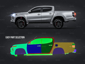 Mitsubishi L200 Pickup Spirit Triton Doublecab 2021 glossy finish - all sides Car Mockup Template.psd