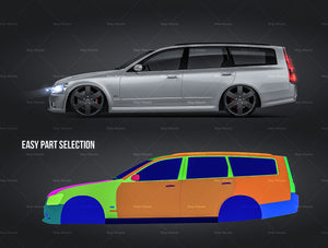 Nissan Stagea 2001 glossy finish - all sides Car Mockup Template.psd