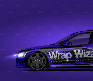 Nissan Stagea 2001 glossy finish - all sides Car Mockup Template.psd