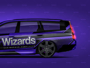 Nissan Stagea 2001 glossy finish - all sides Car Mockup Template.psd