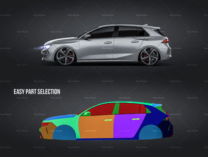 Opel Astra Sports Tourer glossy finish - all sides Car Mockup Template.psd