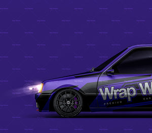 Peugeot 205 GTI 1989 glossy finish - all sides Car Mockup Template.psd