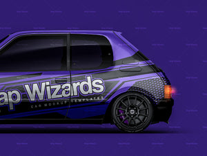 Peugeot 205 GTI 1989 glossy finish - all sides Car Mockup Template.psd