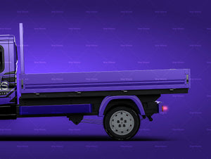 Peugeot Boxer Crew Cab with alloy tray glossy finish - all sides Car Mockup Template.psd